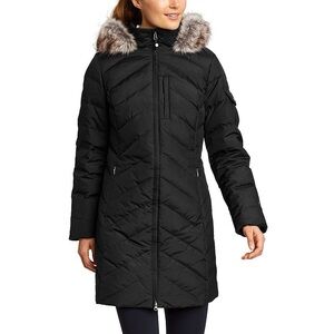 NWT Women's Eddie Bauer Crystal Ridge Down Parka Jacket, Black, Size Large